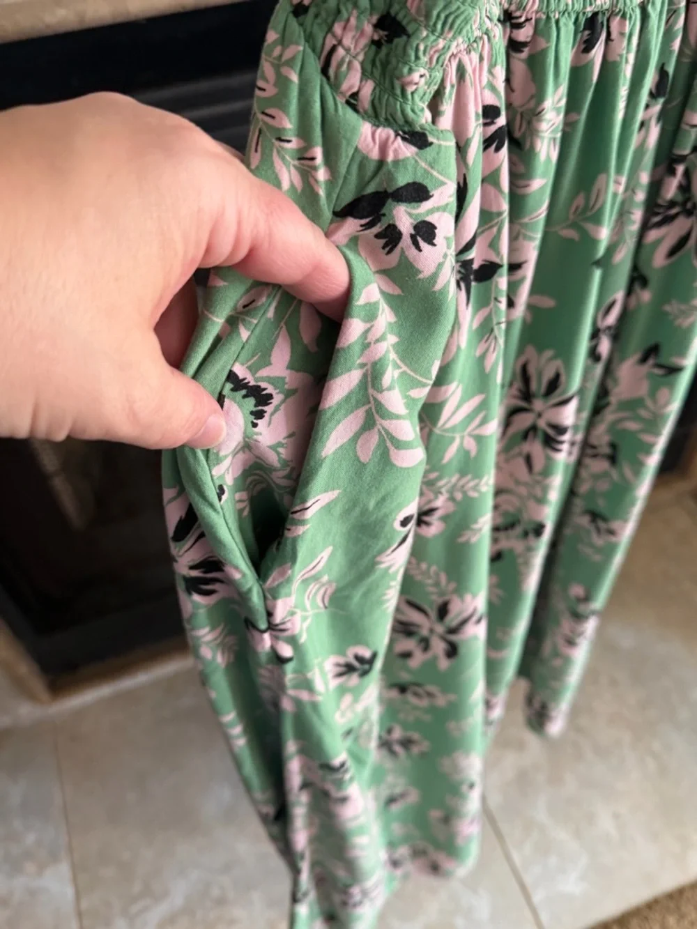 torrid Green Floral Midi Dress with Smocked Bodice and Ruffle Straps - Picture 5 of 10
